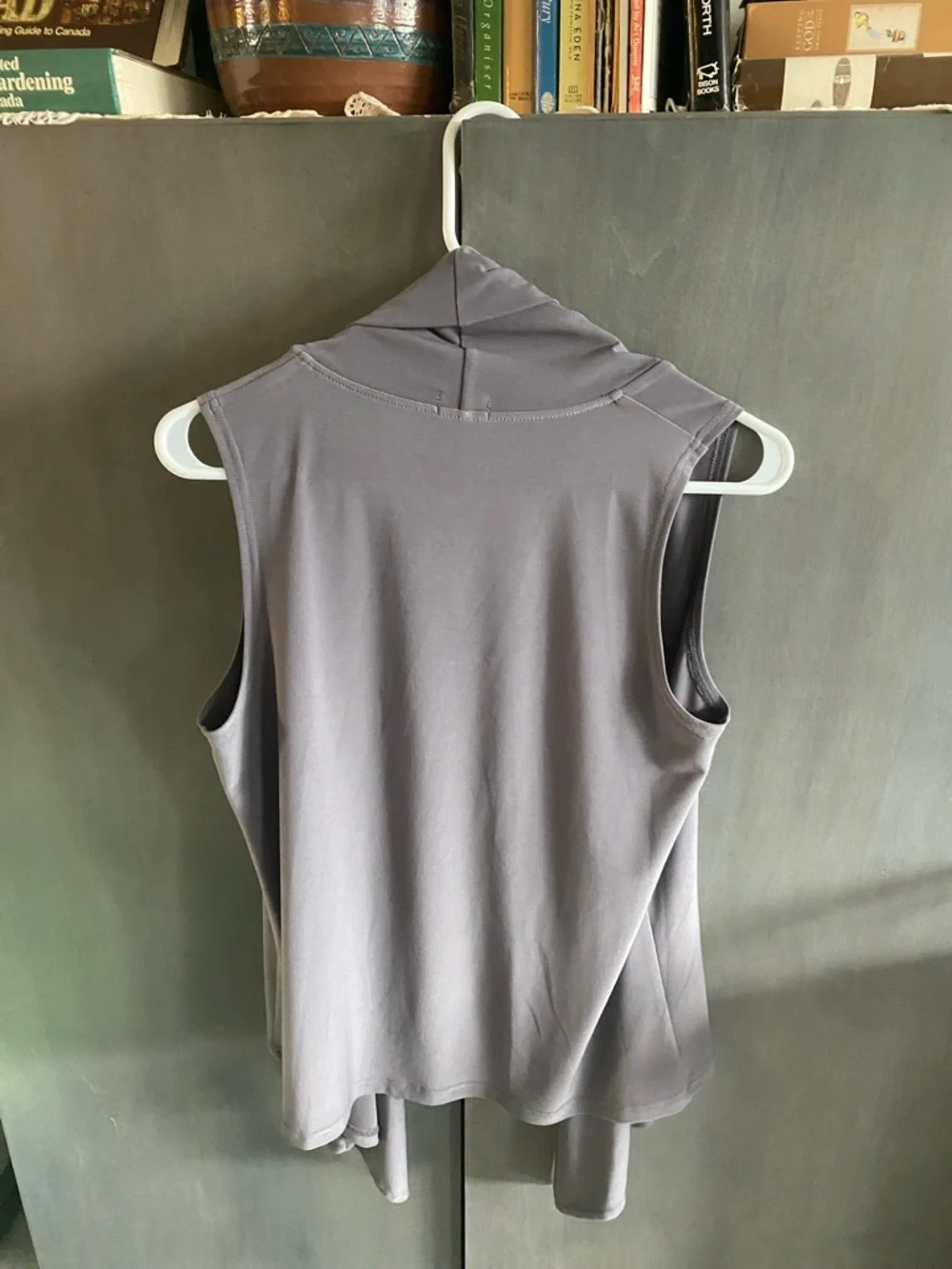 Sympli Sleeveless Open Front Drape Vest in Gray - Picture 3 of 3